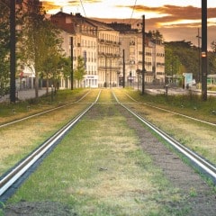 La ligne de tramway de la gare nord